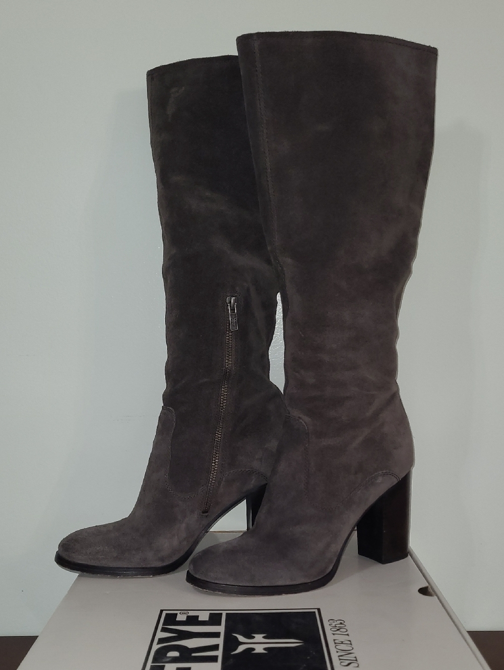 Frye Gray Suede Boots 8M